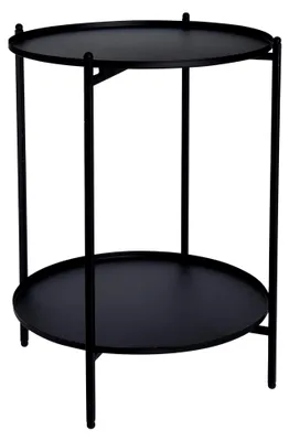 Produktbild von Beistelltisch aus Metall, runder Couchtisch in Schwarz