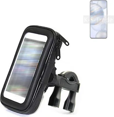 Produktbild von K-S-Trade Fahrrad-Halterung kompatibel mit Huawei Honor 30 Handy-Halterung Halter Lenkstange Fahrradhalterung Motorrad Bike Mount Wasserabweisend