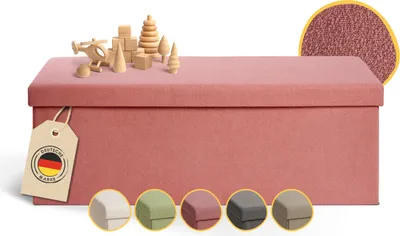 Immagine prodotto di Panca Laleni con vano portaoggetti spazioso - panca con vano portaoggetti 110x38x38 cm - cassapanca con vano portaoggetti - cassapanca in corallo