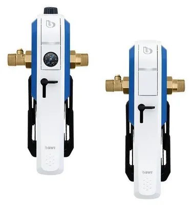 Two identical water filter units are shown side-by-side against a white background.