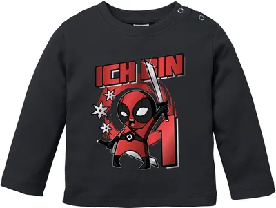 Produktbild von Baby Langarmshirt erster Geburtstag Spruch Ich bin 1 | ich bin 2 Comic-Figur Actionfilm lustig Jungen Moonworks® 1 Jahr schwarz 56/62 (1-3 Monate)