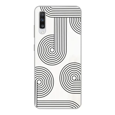 Produktbild von MuchoWow® Handyhülle Schutzhülle Hülle für Samsung Galaxy A70 Abstrakt - Schwarz - Weiß - Kreis Silikon Softcase Handy Hülle - Schutzhaube