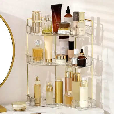 Produktbild von Omgoods – 3-stöckiger, eckiger Kosmetik-Organizer aus Acryl