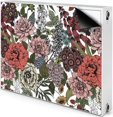 Produktbild von Magnet Heizkörper Heizkörper-Abdeckung Heizkörperabdeckung 90x60 cm  - Herbstblumen