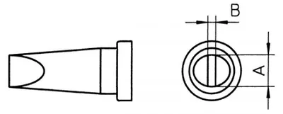 Produktbild von Weller Lötspitze Serie LT, Meißelform, LT C/3,2 x 0,8 mm, gerade T0054440799