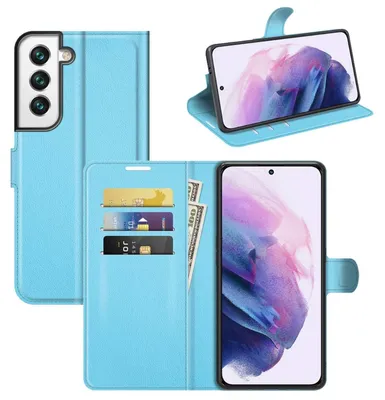 Image de Étui de protection en similicuir bleu pour Samsung Galaxy S22 Plus - Neuf