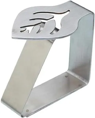 Produktbild von Set mit 4 blattförmigen Tischdeckenklammern, Edelstahl, 7 x 4 x 0,72 cm