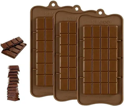 Produktbild von Silikonformen für Selbstkleberbonbons, Energieriegel und Torte Dekoration, 3er Set