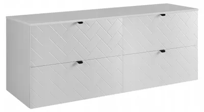 Zdjęcie produktu dla Szafka Łazienkowa Wisząca Pod Umywalkę Nablatową Rensan 160X46 Cm Biała
