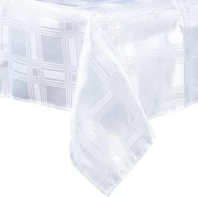 Obrázek produktu pro Ubrus - 180x130 cm - Odolný proti skvrnám - Polyester - Bílý ubrus obdélníkový