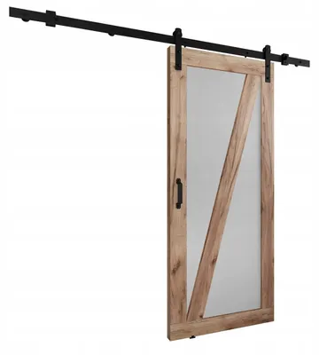 Produktbild von KierMoebel Schiebetür Komplettset LOFT ADIO 3 Craft & Weiß 96x205x3,2 cm, Wohnzimmer Schiebetür