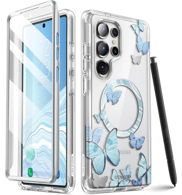 Productafbeelding van Beschermhoes met schermbescherming voor de Samsung Galaxy S25 Ultra, met MagSafe-functionaliteit en glitters, merk BFly
