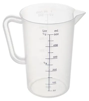 Messbecher aus Polypropylen, klar, 500 ml, spülmaschinenfest