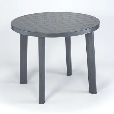 Produktbild von Gartentisch Tondo 90cm rund anthrazit Kunststoff Terrassentisch Balkontisch Gartenmöbel