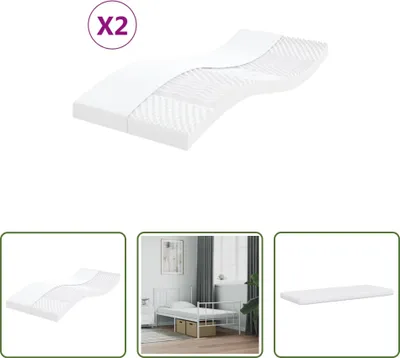Image de The Living Store Matelas mousse 2 pcs. 80x200 cm 7 zones dureté 20 ILD