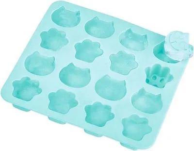 Produktbild von Famanu Eiswürfelform mit Katzenpfoten-Design – Silikon – Blau