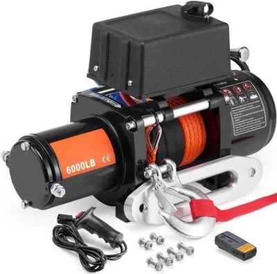 Produktbild von Elektrische Seilwinde mit Synthetikkabel – 2721 kg Zugkraft – 12V Motor – Für Fahrzeuge