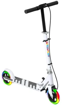 Produktbild von Kinderroller, Doppelbremsen, faltbar | Farbe: Weiß | Abmessungen: 36x73x73-89 cm