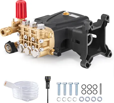 Obrázek produktu pro Čerpadlo VEVOR pro tlakové myčky, 1palcová hřídel, trojitý horizontální píst, 4000 PSI, 4,0 GPM, náhradní sada čerpadla pro tlakové myčky s příslušenstvím, kompatibilní