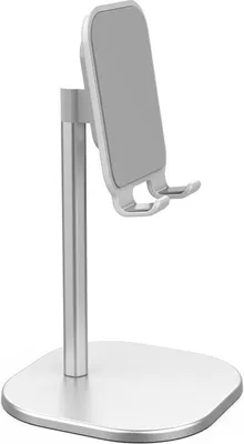 Productafbeelding van Universele bureautelefoonhouder met verstelbare arm, geschikt voor mobiele telefoons/tablets, bureauhouder voor iPhone, iPad, Xiaomi, zilverkleurig