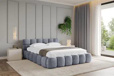 Produktbild von ALTDECOR Polsterbett mit Matratze H3/H4 und Bettkasten LEYA v1 - 200x200 Grau - Bett mit Lattenrost, Kopfteil, Boxbett, Doppelbett mit Stauraum