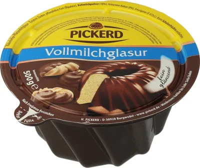 Produktbild von Pickerd Vollmilchglasur zum glasieren von Kuchen und Plätzchen 500g