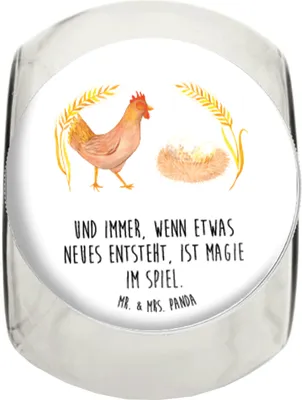 Produktbild von Mr. & Mrs. Panda Kaffeedose Huhn Stolz XL 2000ml - Weiß - Geschenk, Süßigkeitenglas, Hof, Bauernhof, Eier, glasbehälter, Henne, Schwangerschaft, Vorratsbehälter, Spruch