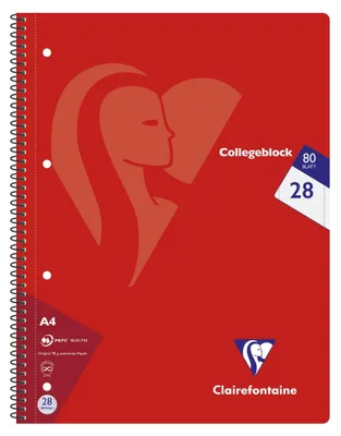 Produktbild von Clairefontaine Collegeblock 80Bl 90g kariert D-Rd