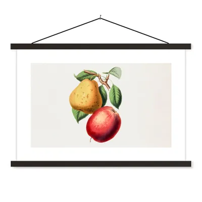 Produktbild von MuchoWow® Textilposter Birne - Apfel - Obst 120x80 cm mit schwarzem Rahmen - Wanddeko
