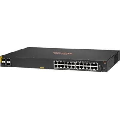 Produktbild von HPE Aruba Networking CX 6000 24G Class4 PoE 4SFP 370W Switch, Managed, L3, Gigabit Ethernet (10/100/1000), Power over Ethernet (PoE), Rack-Einbau, 1U