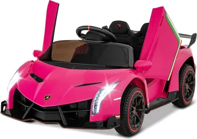 Produktbild von GOPLUS 12V Lamborghini Elektroauto mit 2,4G-Fernbedienung, Kinderfahrzeug mit helle LED-Leuchten, Hupe & hydraulischer Türen, Elektrofahrzeug mit Musik & MP3 (Rosa)