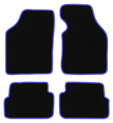 Produktbild von Fußmatten Automatten Velours Schwarz/Blau für Mazda Demio 1996-2003 Set 4-tlg