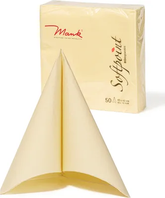 Produktbild von Softpoint Serviette in Creme, 1/4-Falz, 40 x 40 cm, 50 Stück - Mank