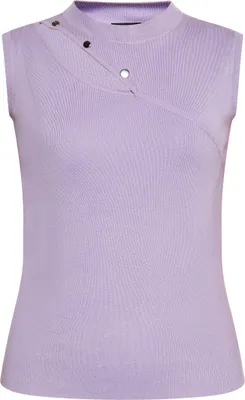 Produktbild von Damen Top Lila Gr. XL ärmelloses Oberteil mit hohem Rundhalsausschnitt
