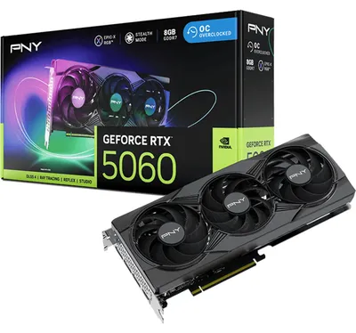 Image de PNY RTX5060 VERTO OC Triple Fan, 8GB GDDR7 HDMI 3xDP