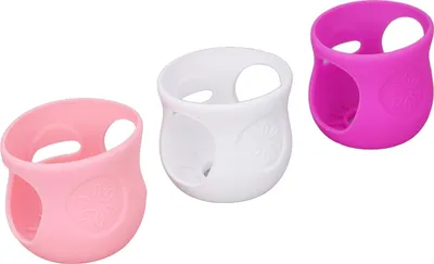 Immagine prodotto di 3 pezzi Coperchio in vetro per biberon, resistente alle scottature, in silicone alimentare, lavabile in lavastoviglie, per neonati, per 113 ml, rosa