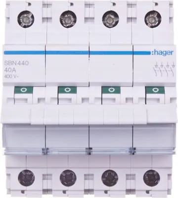 Image de Interrupteur 40A 4 contacts NO 400V AC 4PLE Hager SBN440