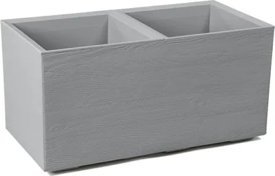 Produktbild von HowHomely | Pflanzkübel - Betonique - 39x78 cm - Grau - 100% Recyclingmaterial - Mit Rollen und Holzstruktur