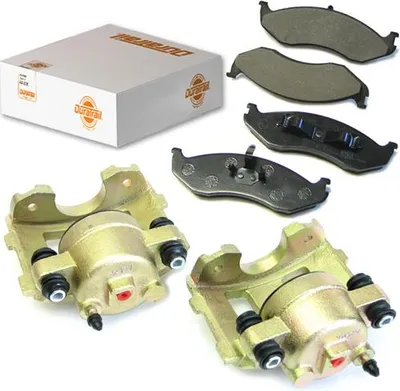 Produktbild von Bremssattel + Bremsklötze Bremsen Set Vorderachse Jeep Wrangler YJ 90-95