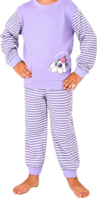 Produktbild von Mädchen Pyjama langarm mit Bündchen – Interlock, Grössen 86 bis 110 – 251 701 96 390 ; flieder , 92