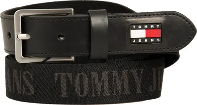 Immagine prodotto di Cintura uomo TH TOMMY JEANS tessuto logato alta cm 3 articolo XM0XM02490, taglia 110 * cm.125 + fibbia cm.5 - totale cm.130, Poliestere 100%