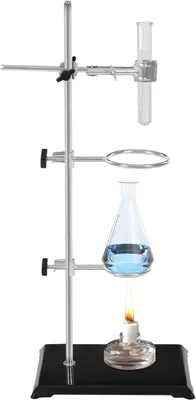 Obrázok produktu pre Laboratórny stojan, kovový, 50 cm, s nastaviteľnými svorkami, určený na experimenty