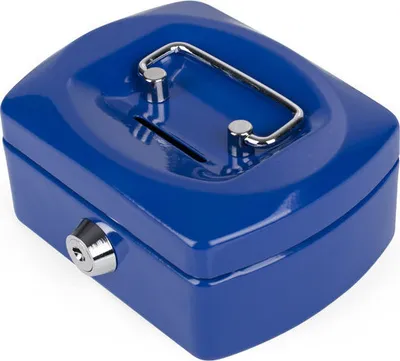 Produktbild von 1x Geldkassette Spardose mit Sparschlitz mit entnehmbaren Münzfach 125 mm blau