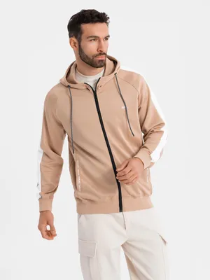 Obrázek produktu pro Ombre Clothing Pánská mikina na zip Leonidaou béžová M