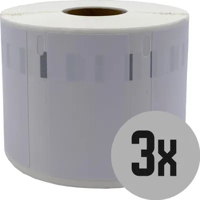 Produktbild von DULA Etiketten - Kompatibel mit Dymo Compatible labels - Weiß - 11354 - S0722540 - Grote multifunctionele etiketten - 3 rollen - 57 x 32 mm - 1000 labels per rol