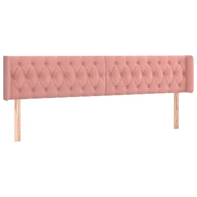 Produktbild von vidaXL Kopfteil mit Ohren Rosa 203x16x78/88 cm Samt