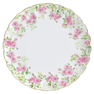 Produktbild von Speiseteller SPRING TIME für D. 26cm weiß rosa aus Porzellan Easy Life
