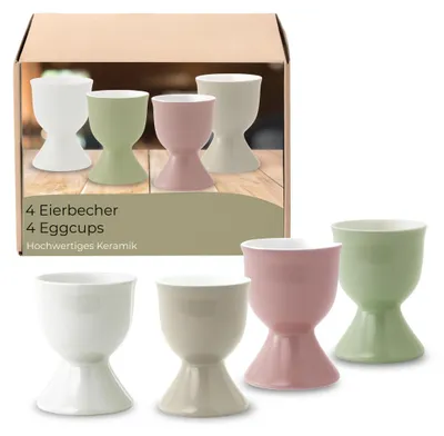 Produktbild von Eierbecher 4er Set, Ø 5x7 cm, helle Farben aus Keramik