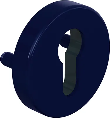Produktbild von HEWI Schlüsselrosette ø55mm - in verschiedenen Farben (Lochung: Profilzylinder, Oberfläche: 50 Stahlblau) Lochung: Profilzylinder Oberfläche: 50 Stahlblau