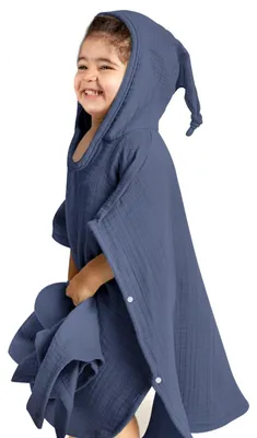 Produktbild von lulumoon Badeponcho Kinder Musselin Poncho Baby: 100% Baumwolle